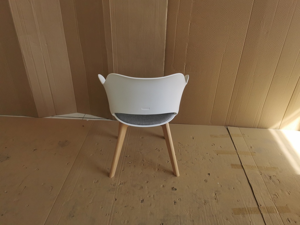 SILLA COMEDOR NEO  BLANCO Y PATA MADERA(52*60*78CM)