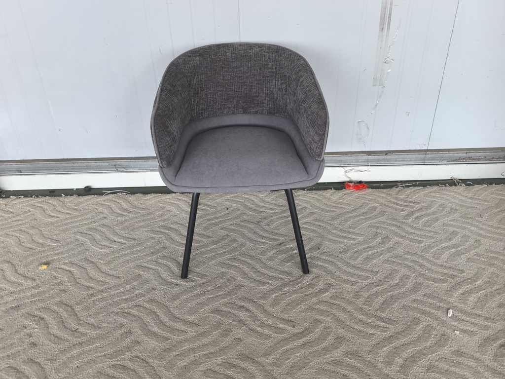 SILLA COMEDOR KIARA GRIS OSCURO Y CLARO,PATAS NEGRO(60x60x76CM)