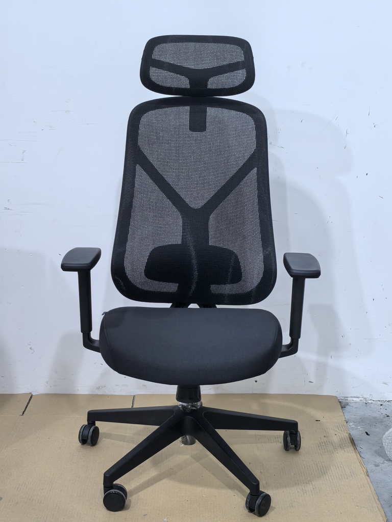 SILLA DE OFICINA EJECUTIVA NOLAN 6243A CON CABECERA (RESPALDO NEGRO, ASIENTO NEGRO)