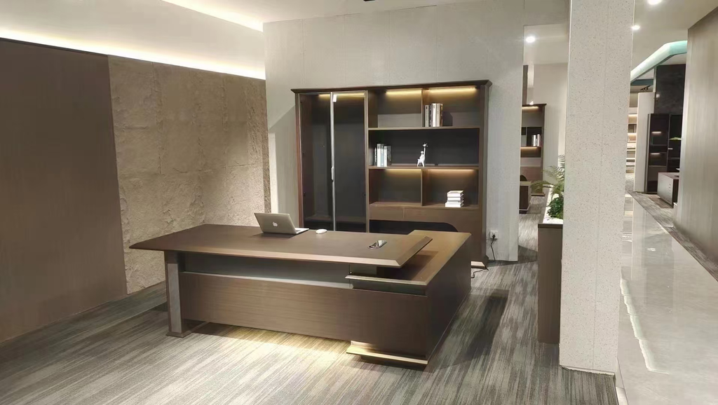 ESCRITORIO EJECUTIVO VERONA CAFÉ Y GRIS (260*180*75CM)