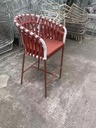 SILLA BAR TROY COJIN ROJO CON RATTAN ROJO(68*58*105CM)