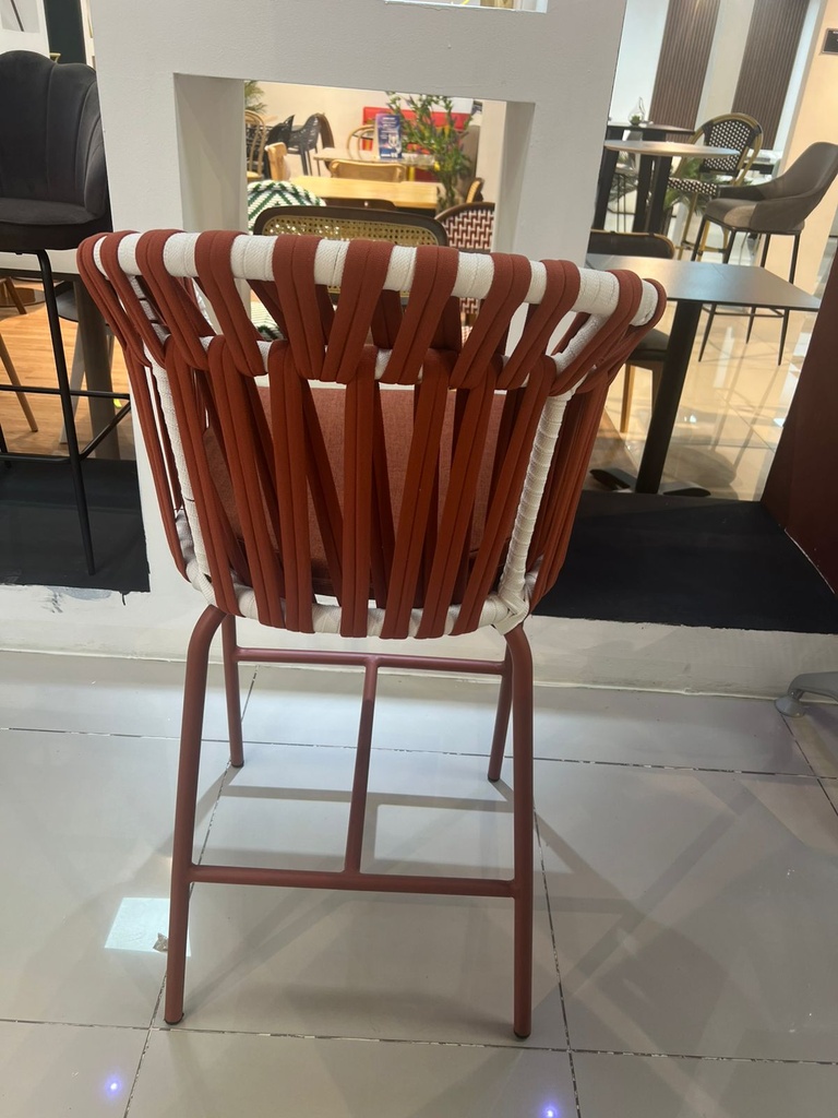SILLA BAR TROY COJIN ROJO CON RATTAN ROJO(68*58*105CM)