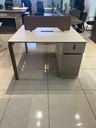 WORKSTATION DE 2/P SORIN #2 CAQUI CON BLANCO(120*120*75CM)