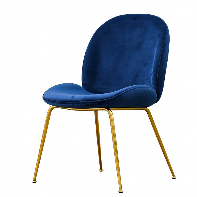 SILLA NARA AZUL PATAS DORADAS COMEDOR-UPH