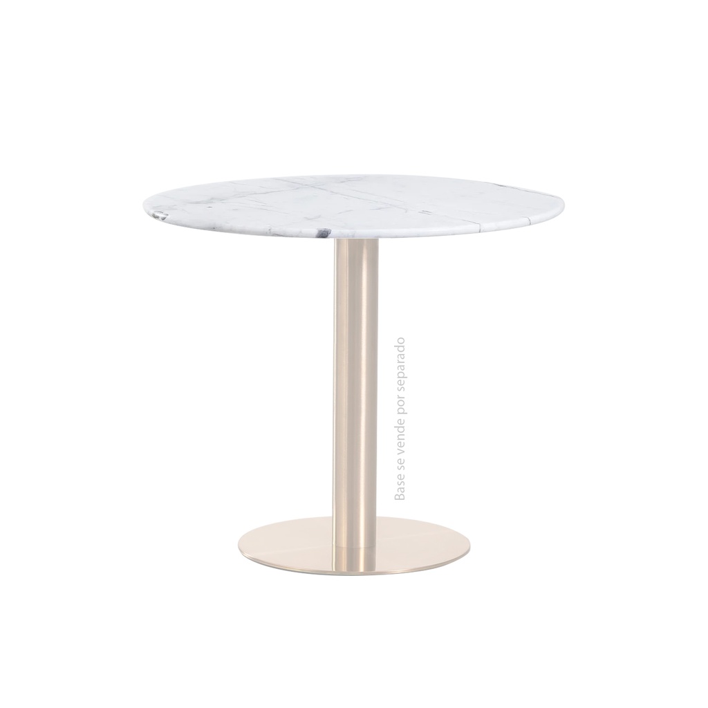 PLATAFORMA DE PIEDRA REDONDA DE 30" BLANCO CON ORILLA DORADO