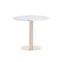 PLATAFORMA DE PIEDRA REDONDA DE 30" BLANCO CON ORILLA DORADO