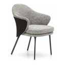 SILLA MORGAN GRIS, RESPALDO NEGRO-UPH