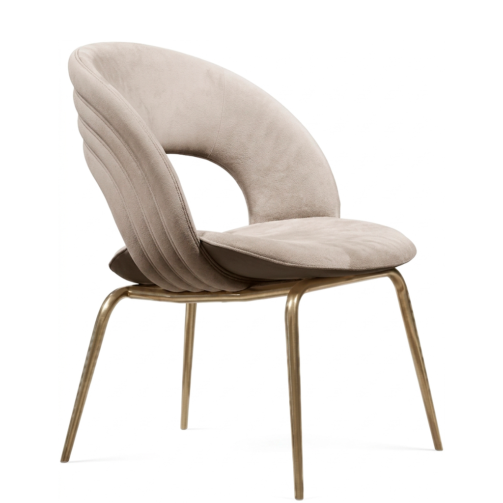 SILLA MILES BEIGE, PATAS DORADAS-UPH