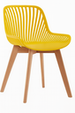 SILLA COMEDOR VENICE AMARILLA Y PATA MADERA(54.5x51x82.5CM)