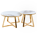 MESA DE CENTRO  PARISIAN CERÁMICA BLANCA(DIA800*440, DIA600*500)
