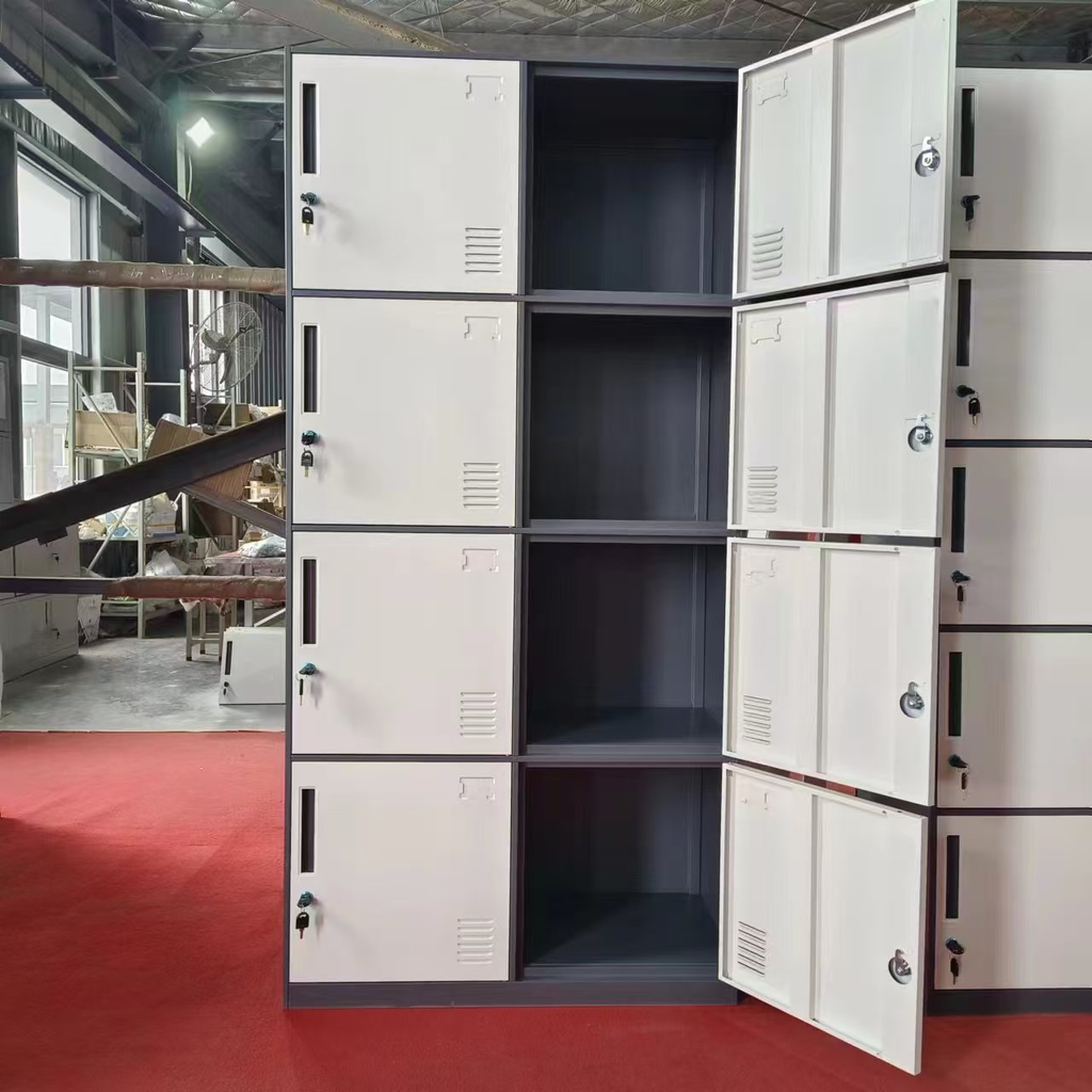 LOCKER DE 8 ESPACIOS BLANCO Y GRIS CLARO(180*90*40CM)