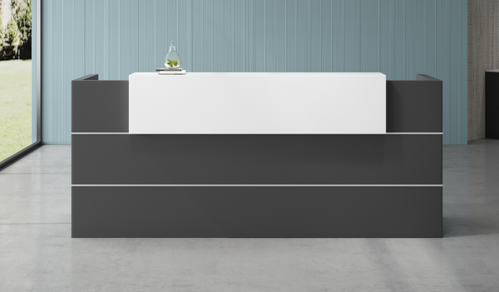 RECEPCION COLOR BLANCO Y GRIS(240*70*110CM)