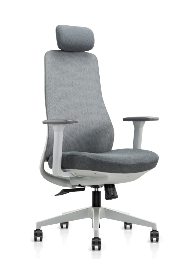 SILLA DE OFICINA EJECUTIVA CASSIAN CON CABECERA（TODA GRIS）