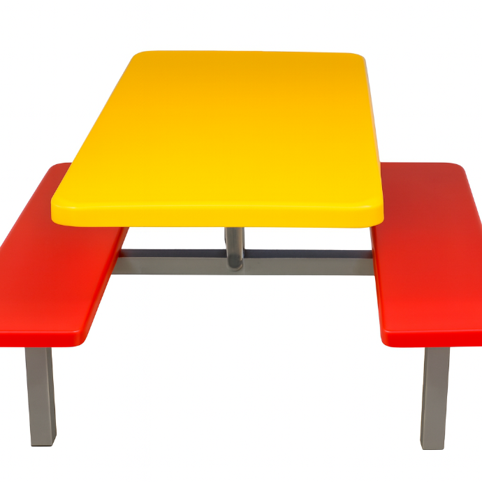 MODULO COLON ASIENTO ROJO CON ESCRITORIO AMARILLO