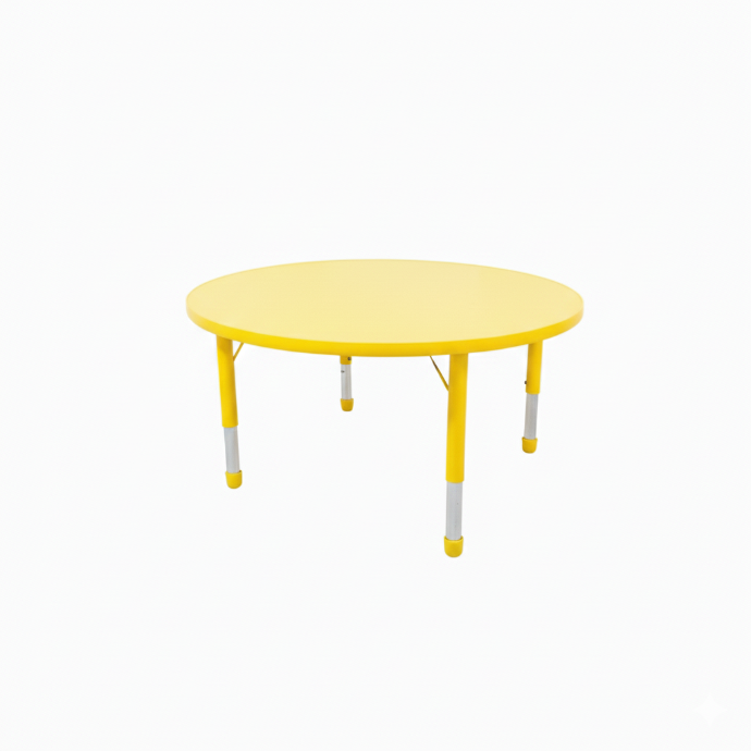 MESA KINDER PLASTICA REDONDA DE 40´´ ALTURA AJUSTABLE MAXIMO 30" COLOR AMARILLA