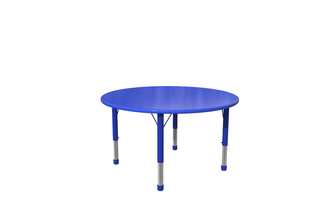MESA KINDER PLASTICA REDONDA DE 40´´ ALTURA AJUSTABLE MAXIMO 30" COLOR AZUL