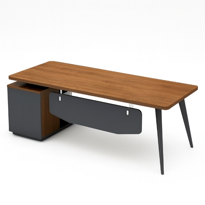 ESCRITORIO EJECUTIVO MARLON #2 CAFÉ Y GRIS(160x80x75CM)