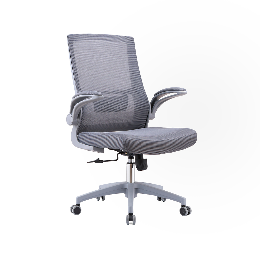SILLA DE OFICINA 819B-WG MARCO BLANCO MALLA GRIS(60×50×59CM)-OFF