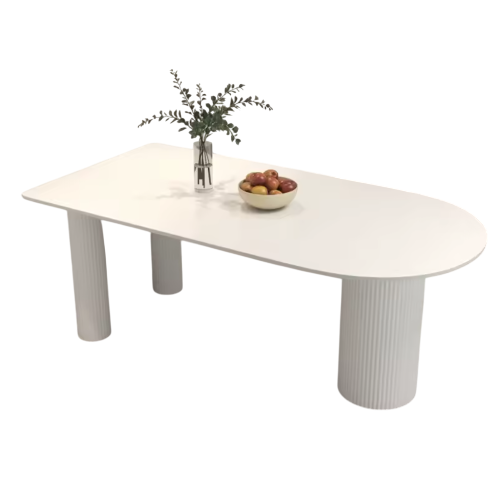 MESA COMEDOR OVAL TODA BLANCA(180x90CM)
