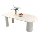 MESA COMEDOR OVAL TODA BLANCA(180x90CM)