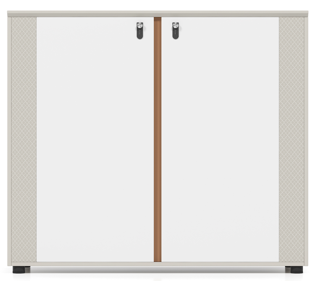 CREDENZA DE 2 PUERTAS SORIN CAQUI CON BLANCO (80*40*80CM)