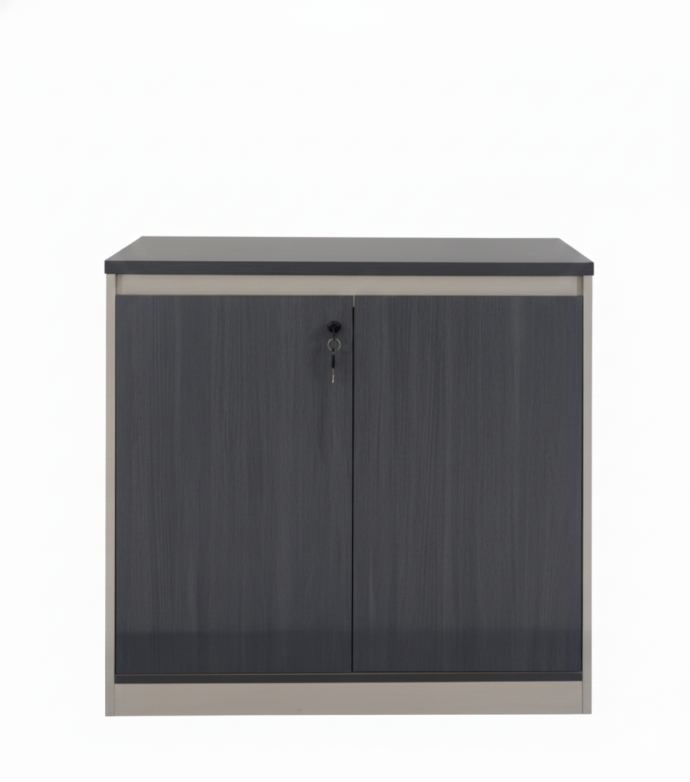 CREDENZA DE 2 PUERTAS ALSEN GRIS OSCURO Y CAQUI(80*40*80CM)