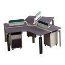 WORKSTATION DE 3/P ALSEN GRIS OSCURO Y CAQUI(210*210*105CM)