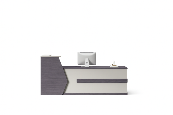 RECEPCION ALSEN COLOR GRIS OSCURO CON CAQUI(240*60*110CM)