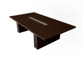 MESA DE CONFERENCIA LINKEDIN #3 CAFÉ OSCURO Y GRIS(280x140x750CM)