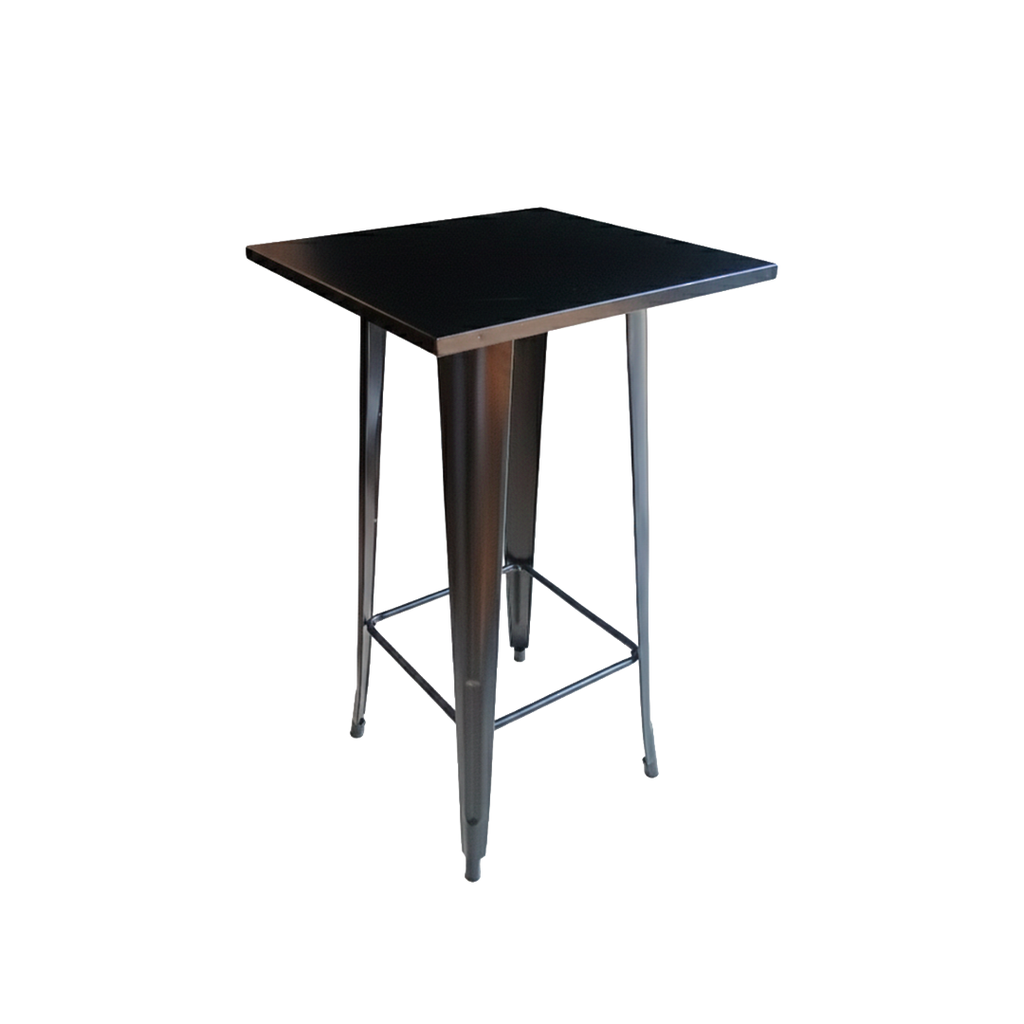 MESA MILAN 24X24 BAR, TOP Y BASE METALICA COLOR NEGRO