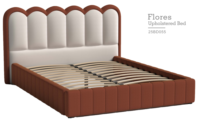 CAMA RACHELL QUEEN ROJO CON BLANCO (153*203CM)