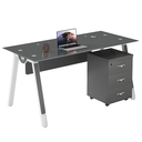 ESCRITORIO MASON DE VIDRIO NEGRO (140*70*75CM)