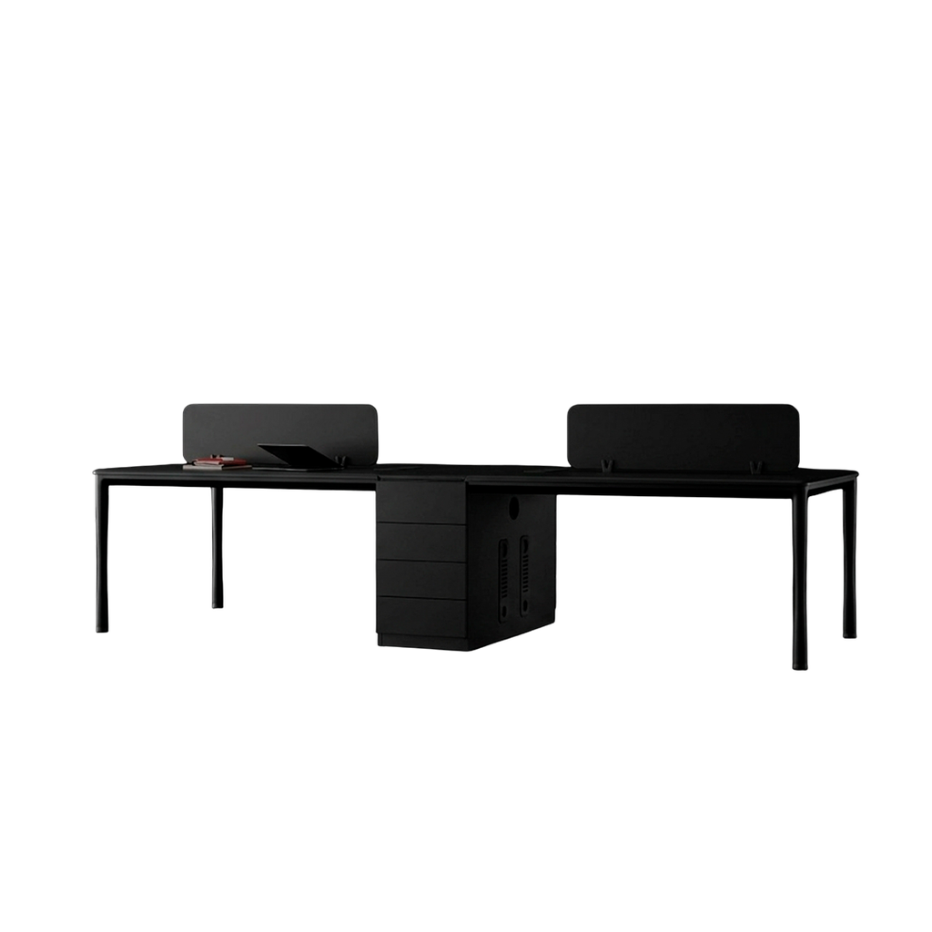WORKSTATION DE 4/P MODELO LARSON NEGRO(WS23083) (2.40x1.20x0.75M))