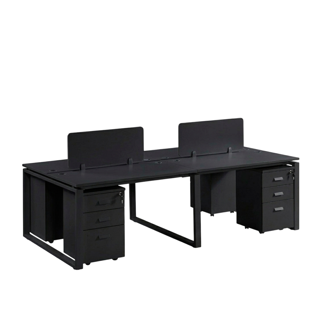 WORKSTATION DE 4/P MODELO WARNOCK -ZYZ-001 NEGRO(96*48*30) (WS257Q)