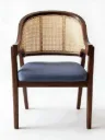 SILLA ROMA COLOR NOGAL Y ASIENTO AZUL (61*62*85CM)-WW