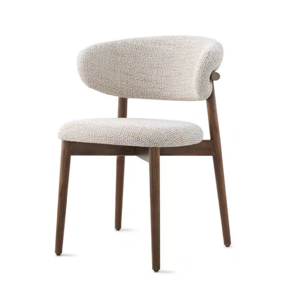 SILLA ALICE - MADERA CAFÉ Y COJINES BEIGE -UPH