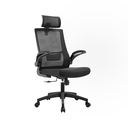 SILLA DE OFICINA 819A CON CABECERA TELA IMPERMEABLE NEGRO(60×50×59CM)-OFF