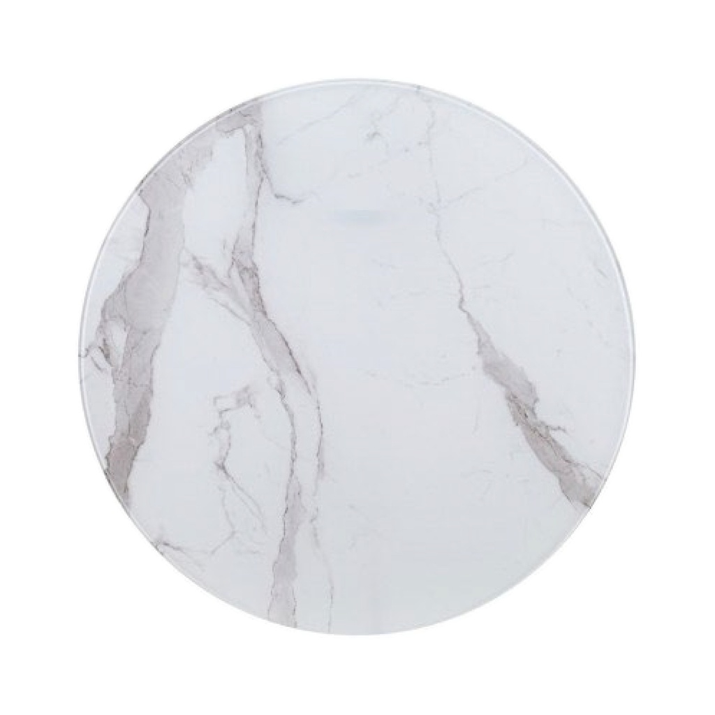 [4552] PLATAFORMA DE PIEDRA REDONDA DE 24" BLANCO