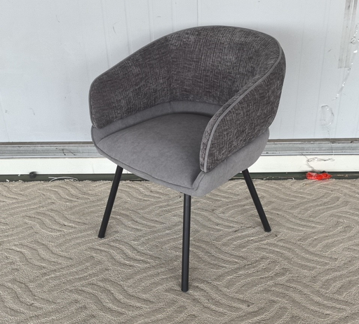 [DC-2490] SILLA COMEDOR KIARA GRIS OSCURO Y CLARO,PATAS NEGRO(60x60x76CM)