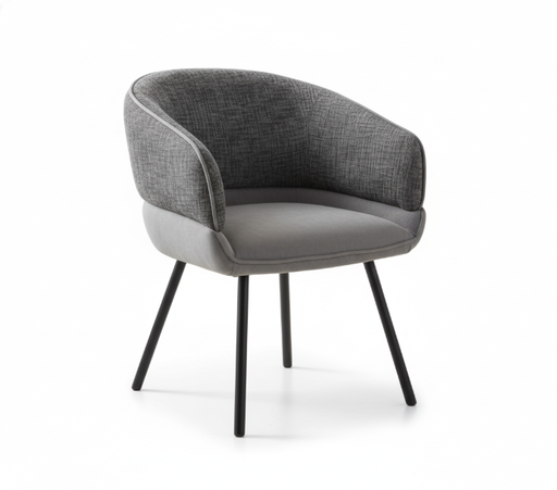 [DC-2490] SILLA COMEDOR KIARA GRIS OSCURO Y CLARO,PATAS NEGRO(60x60x76CM)