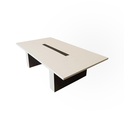 [ODFC26-BG] MESA DE CONFERENCIA LINKEDIN #2 BLANCO Y GRIS(280x140x750CM)