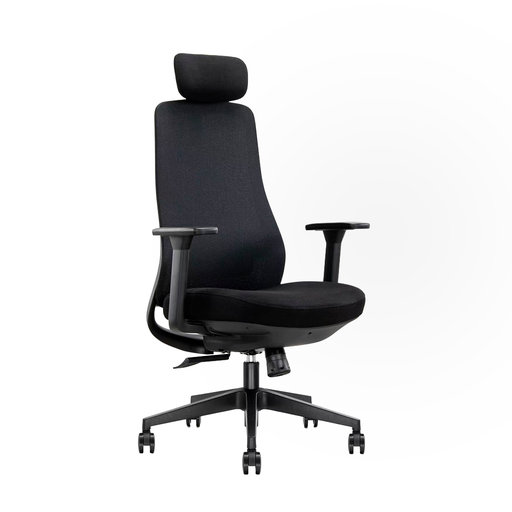 [6249A] SILLA DE OFICINA EJECUTIVA CASSIAN CON CABECERA（TODA NEGRA）-++