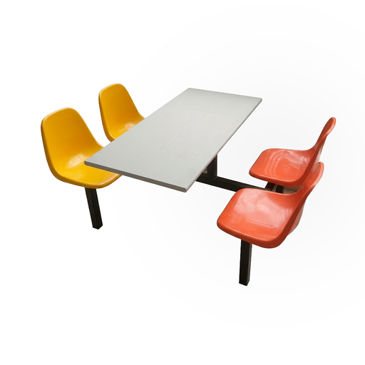 [JNMO01] MODULO ATLANTIDA ASIENTO ROJO Y AMARILLO CON ESCRITORIO BLANCO