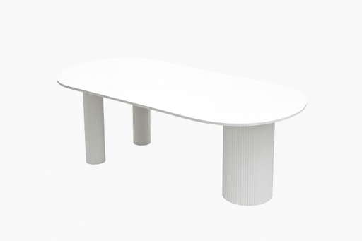 [SPNY108] MESA COMEDOR OVAL TODA BLANCA(180x90CM)