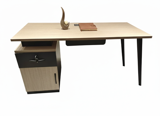 [251475] ESCRITORIO NORRIS COLOR ROBLE CLARO Y GRIS(140*60*75CM)