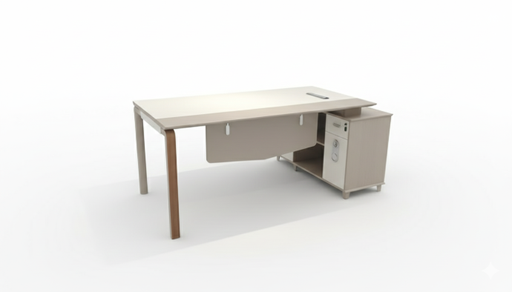 [NIS-001] ESCRITORIO EJECUTIVO SORIN CAQUI CON BLANCO (MD) (160*160*75CM)