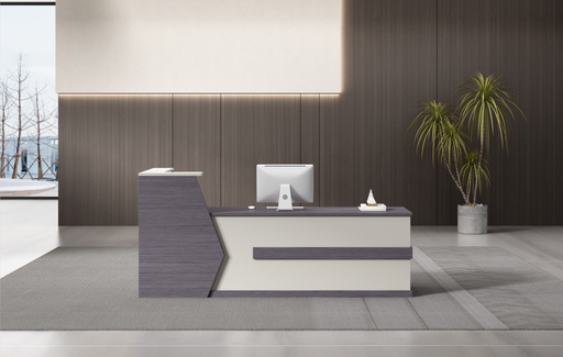 [NIS-010] RECEPCION ALSEN COLOR GRIS OSCURO CON CAQUI(140*60*110CM)