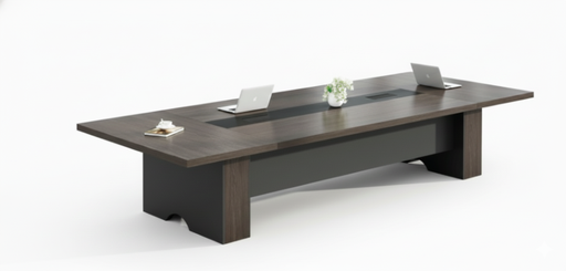 [NIS-013] MESA LINKEDIN #3 CAFÉ Y GRIS(280x140x750CM)