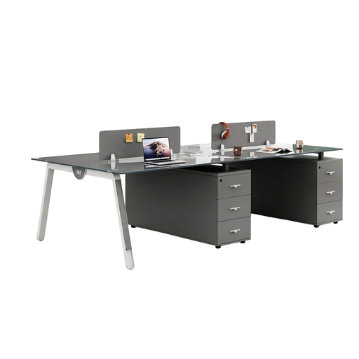 [AOM08] WORKSTATION DE 4/P MODELO MASON DE CRISTAL GRIS(240*120*75CM)