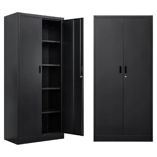 [10125] ARMARIO DE 2 PUERTAS NEGRO 36*16*80 (HF084-H)